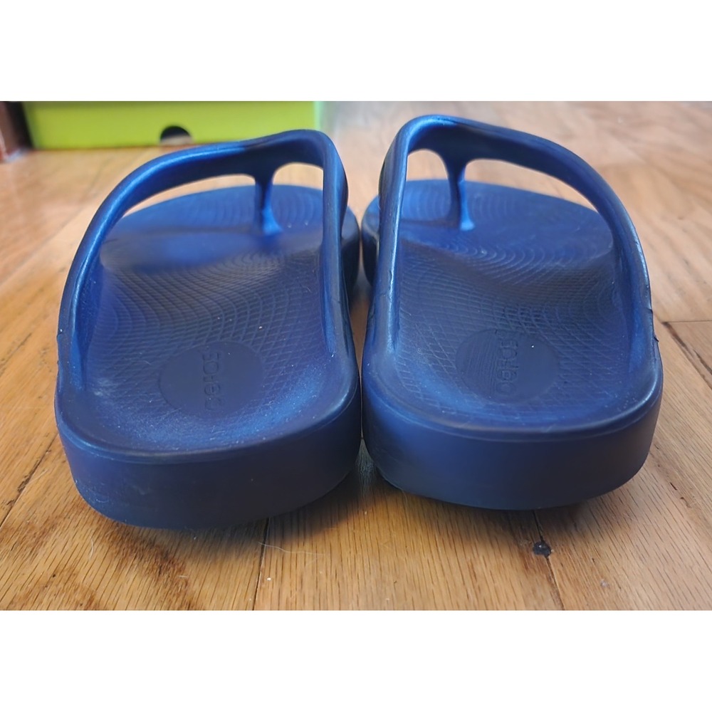 OOFOS Women's Blue Oofoam Thong Sandals Flip Flops Comfort Recovery Wms 10 Men 8 - Picture 7 of 12